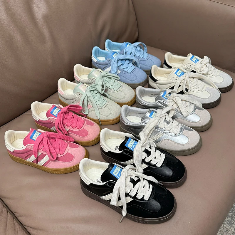 大码女鞋41-43秋季爆款多巴胺德训鞋女百搭平底运动休闲学生板鞋