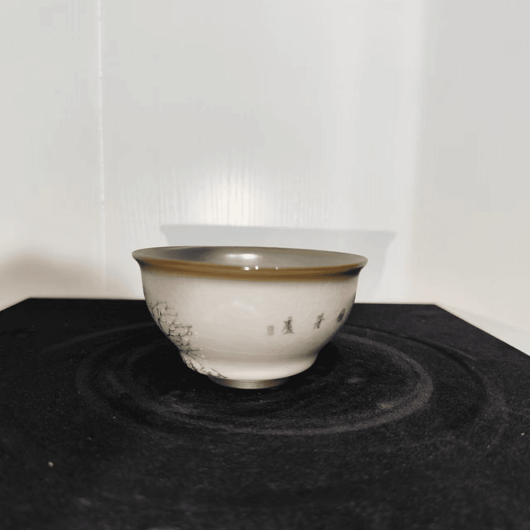 A07创意陶瓷江山雪景杯