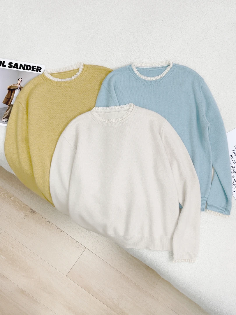 韩版小香风洋气减龄钩花针织衫百搭显瘦毛衣LK81186