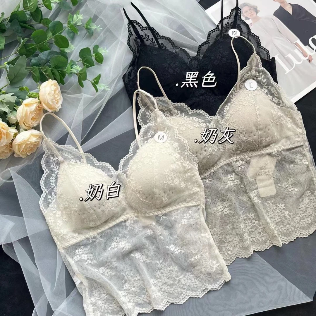 【正品】纯欲风法式打底内衣薄款夏季衣服美背无钢圈仙女风蕾丝时尚