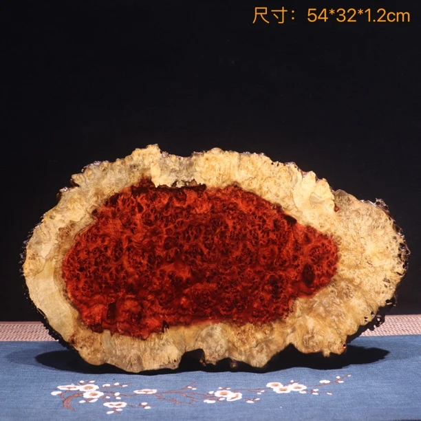 缅甸花梨干泡台双色茶盘瘿木瘤疤手工茶具茶道壶承杯垫复古-691号
