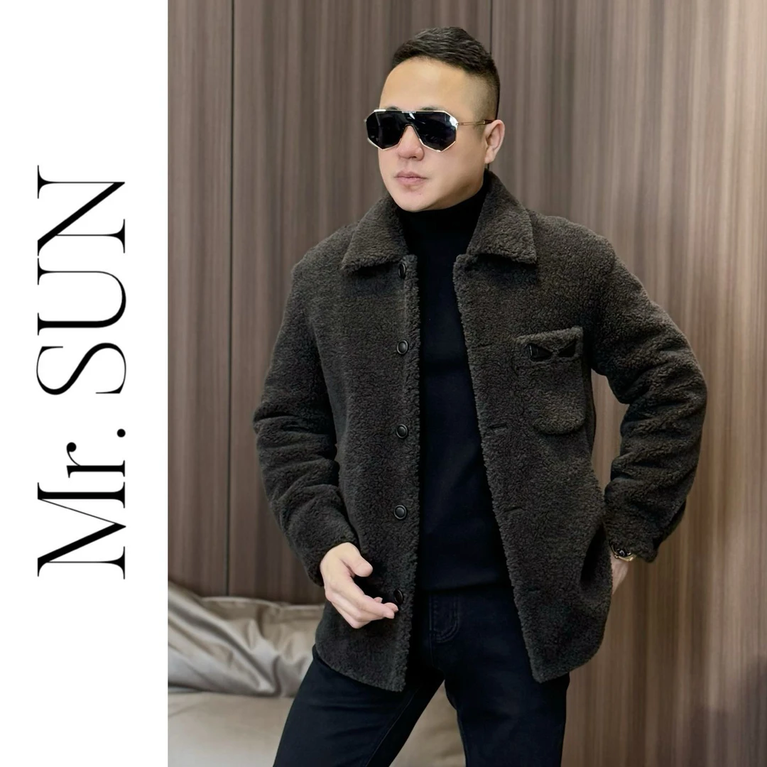 孙先生｜高奢款100%羊毛外套男款高级灰色衬衫版型羊毛外套88928