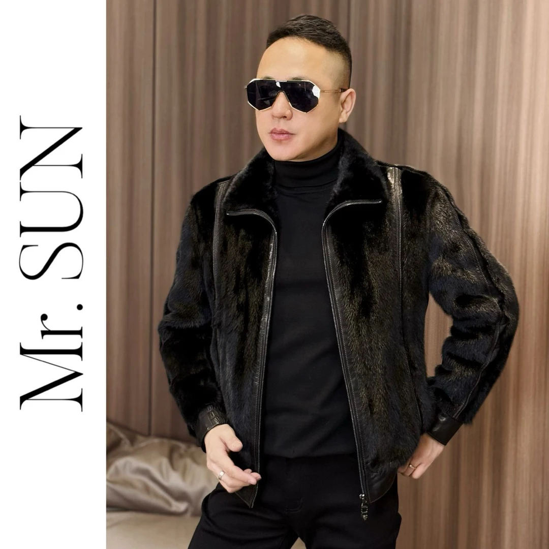 孙先生｜高奢款男款水貂山羊皮羽绒服外套8326