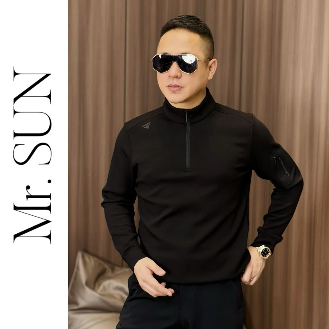 孙先生｜冬季成熟户外风休闲长袖T恤男款拉链寸领小衫303