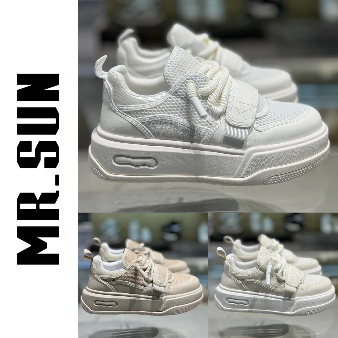 634孙先生·夏款时尚男鞋厚底魔术贴休闲鞋潮款百搭网面小丑鞋