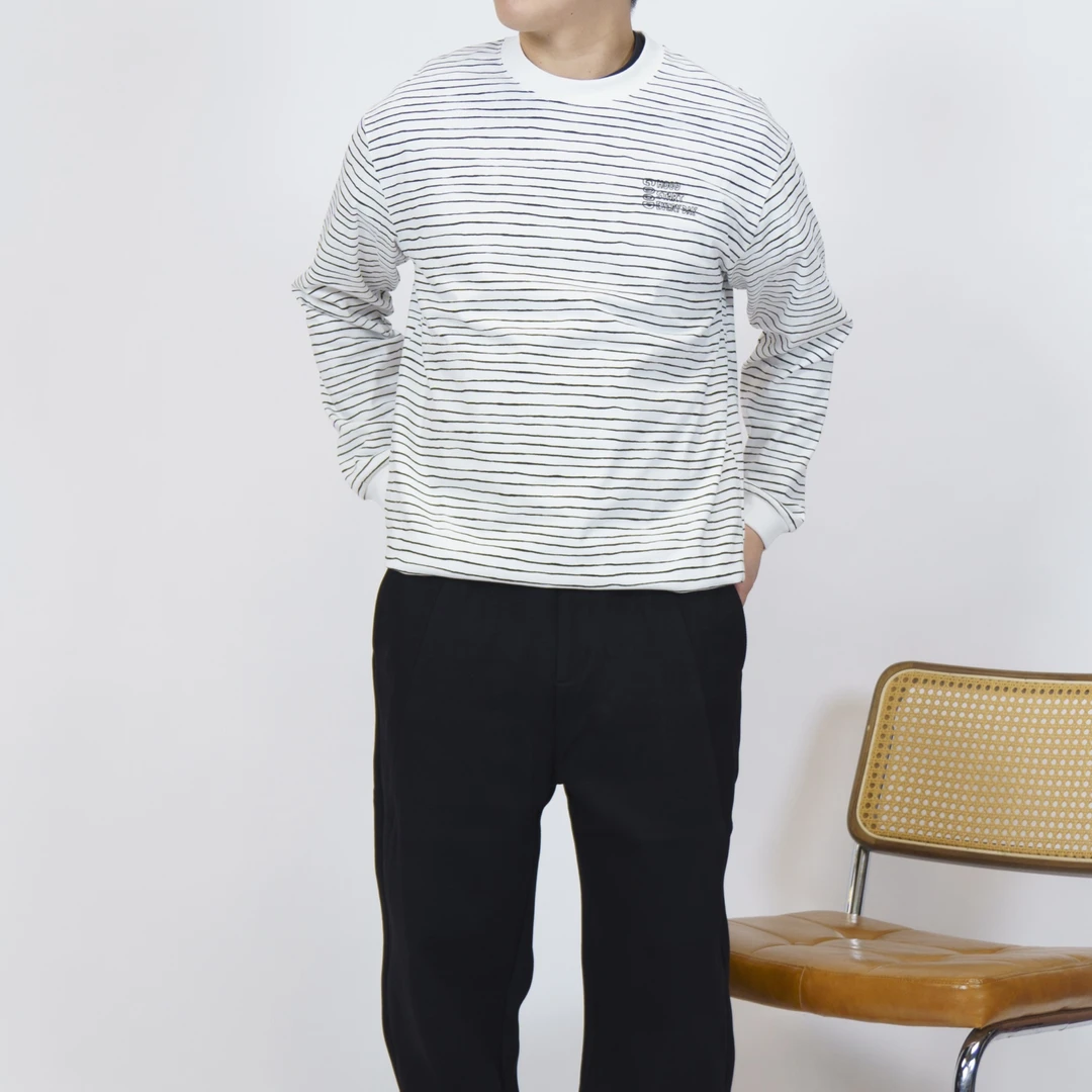 重磅条纹6便士2【33017条纹长袖】户外港式休闲百搭复古日系