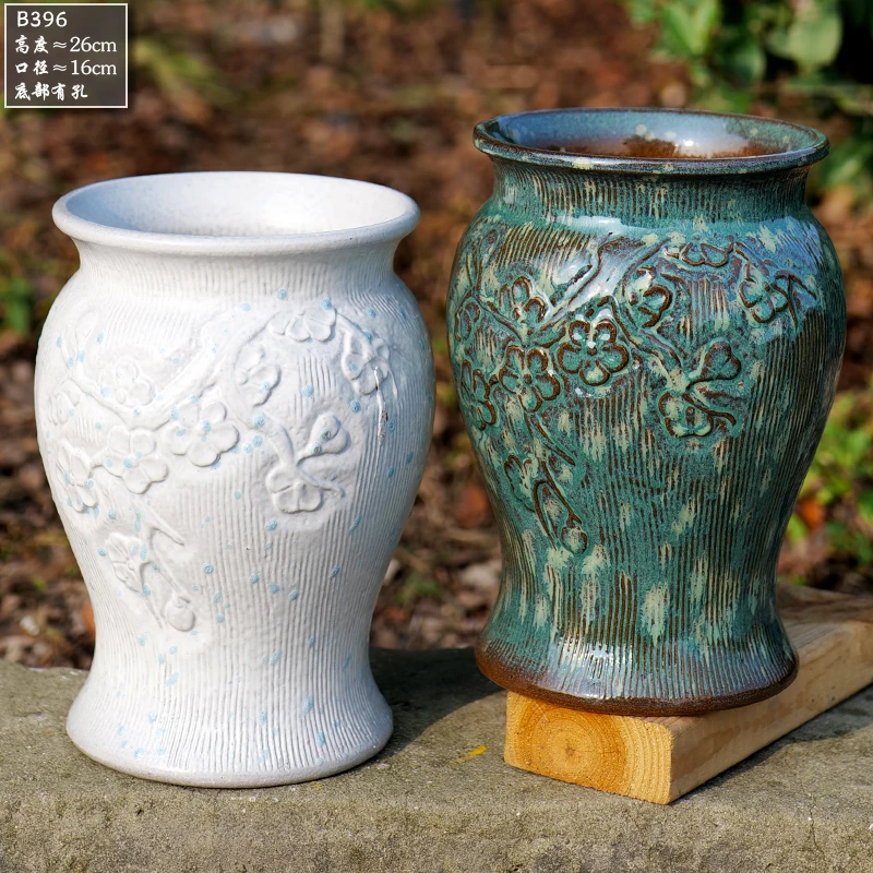 多肉花盆陶瓷大口径创意欧式法师老庄透气粗陶花卉绿植花卉盆B396