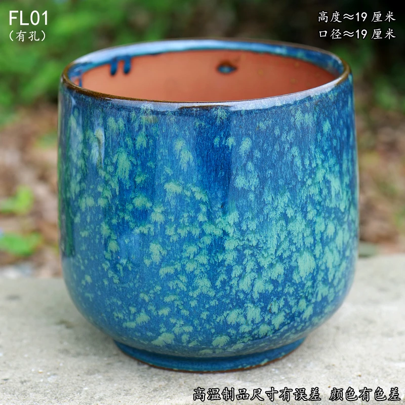 微瑕多肉花盆陶瓷大号大口径欧式法师老庄透气粗陶花卉绿植盆FL01
