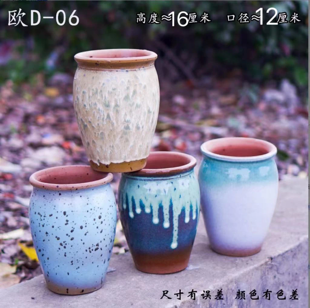 欧D-06微瑕多肉花盆直筒悬崖老桩盆绿植法师客厅盆栽花盆陶罐