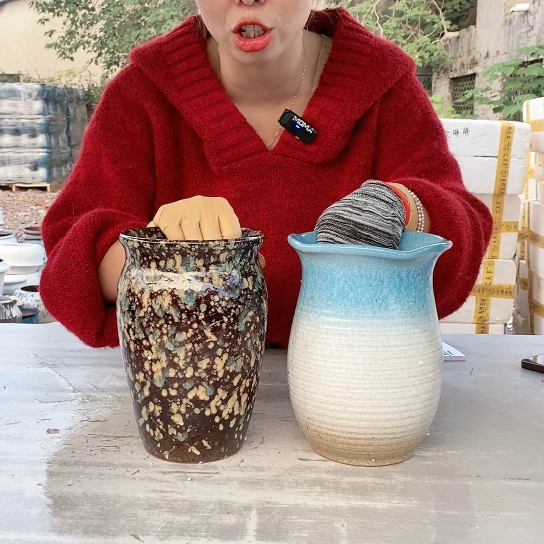 红陶20CM以下王嫂花盆1104-11瑕疵