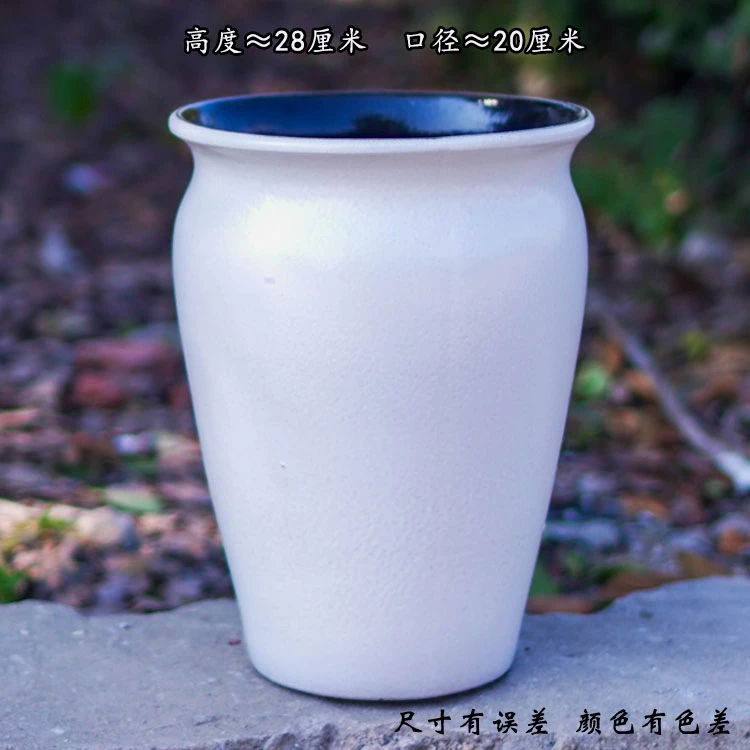 宋大盆白色 微瑕土陶盆高筒多肉花盆居家陶瓷兰花三角梅花盆