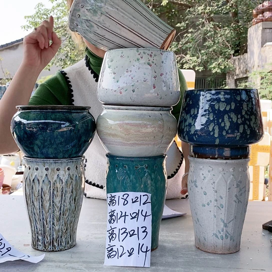 红陶20CM以下王嫂花盆1029-17框