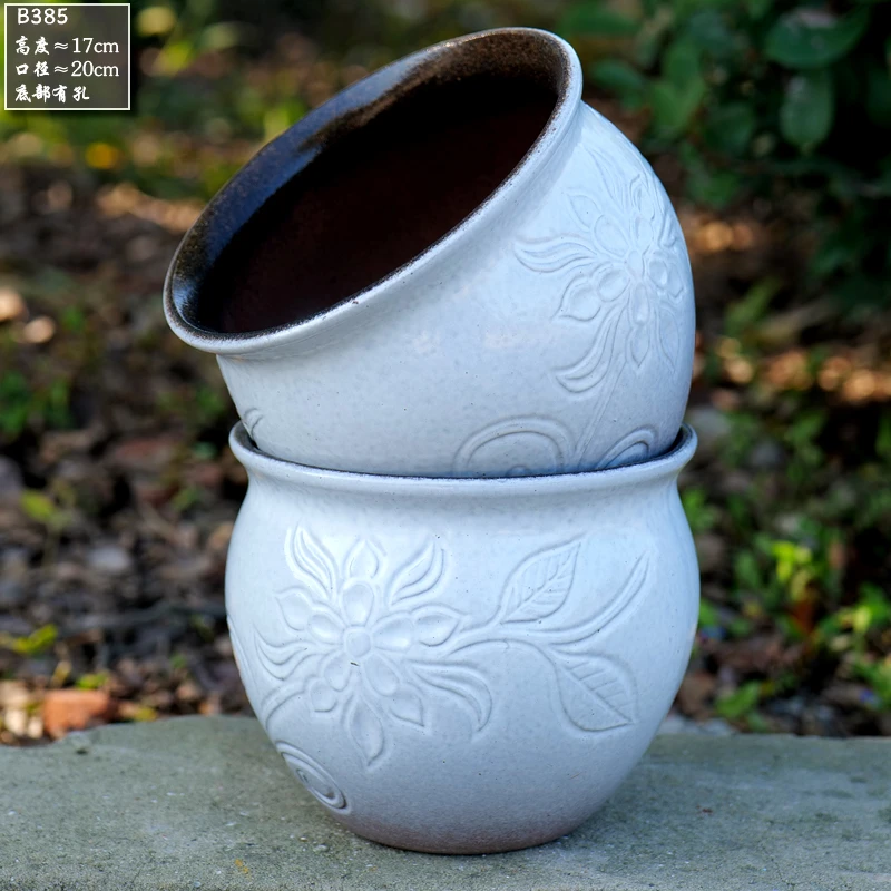 多肉花盆陶瓷大口径创意欧式法师老庄透气粗陶花卉绿植花卉盆B385