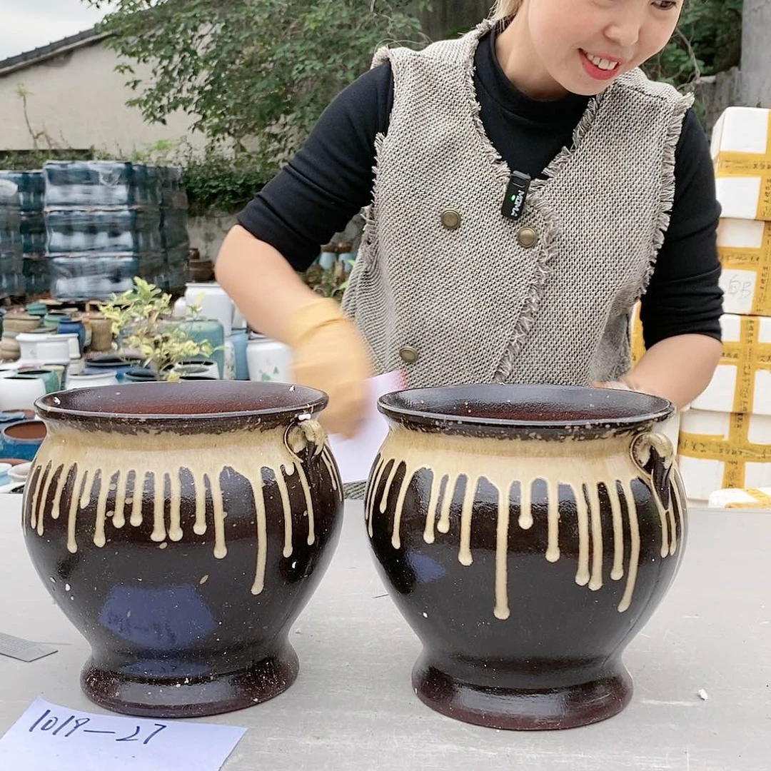 红陶20CM以下王嫂花盆1019-27瑕疵