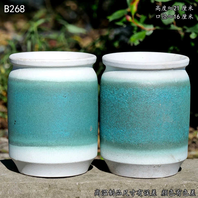 多肉花盆陶瓷特价老桩大号绿植花卉粗陶创意透气盆B268向绿泡007