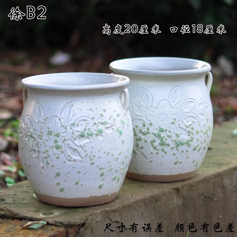 徐法师微瑕手工粗陶20高透气陶瓷老桩陶罐多肉植物花盆绿萝兰花盆