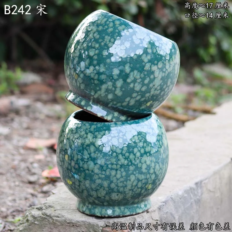 多肉花盆植物粗陶瓷紫砂专用老桩法师花盆器清仓大口径B242宋绿球