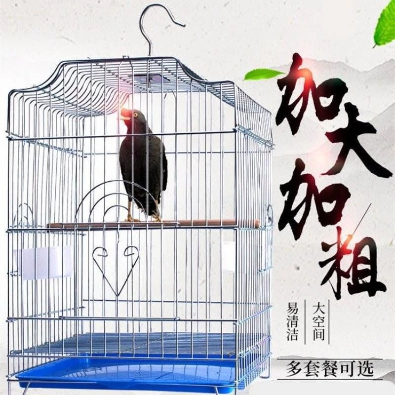 虎皮牡丹鸟笼中大型电镀八哥玄凤养殖鸟笼家用观赏大号专用繁殖笼