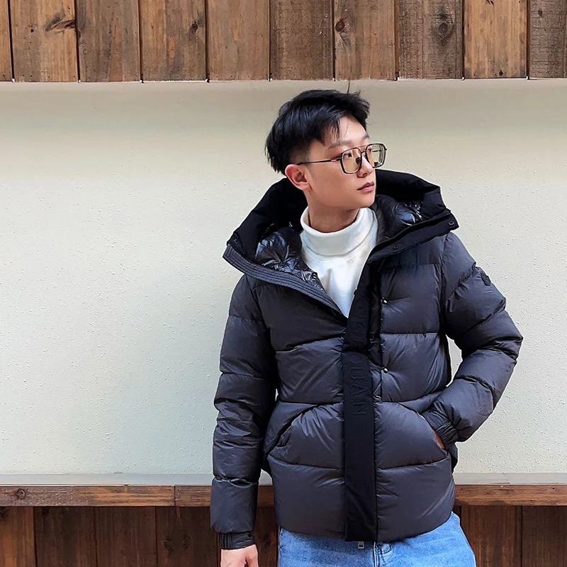 黑武士羽绒服男冬季保暖加厚连帽外套男鹅绒休闲宽松高端上衣
