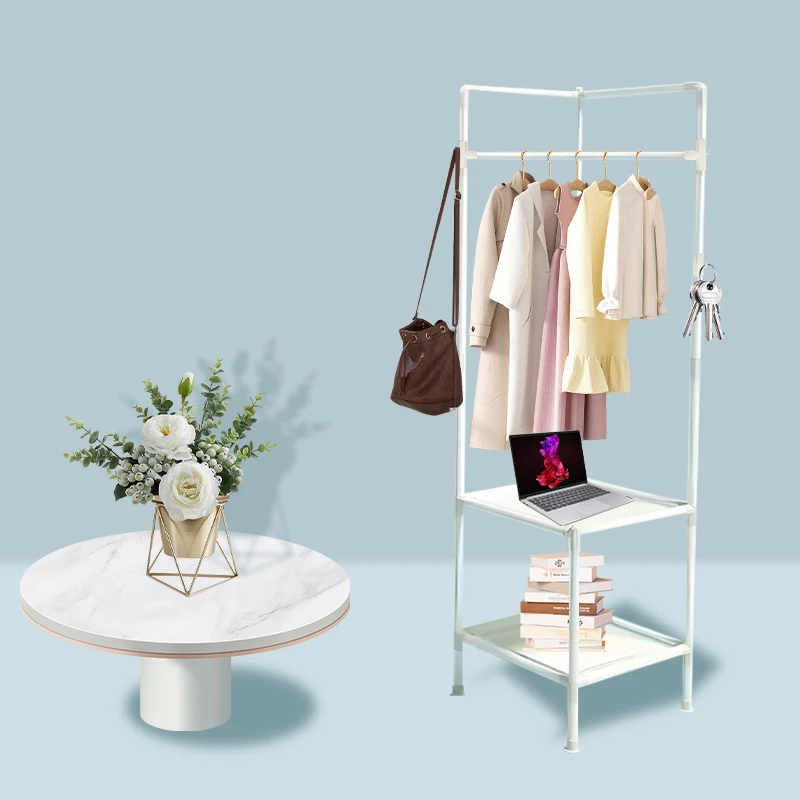 衣帽架落地转角晾衣架收纳简易架卧室收纳架拐角挂衣架整理架1