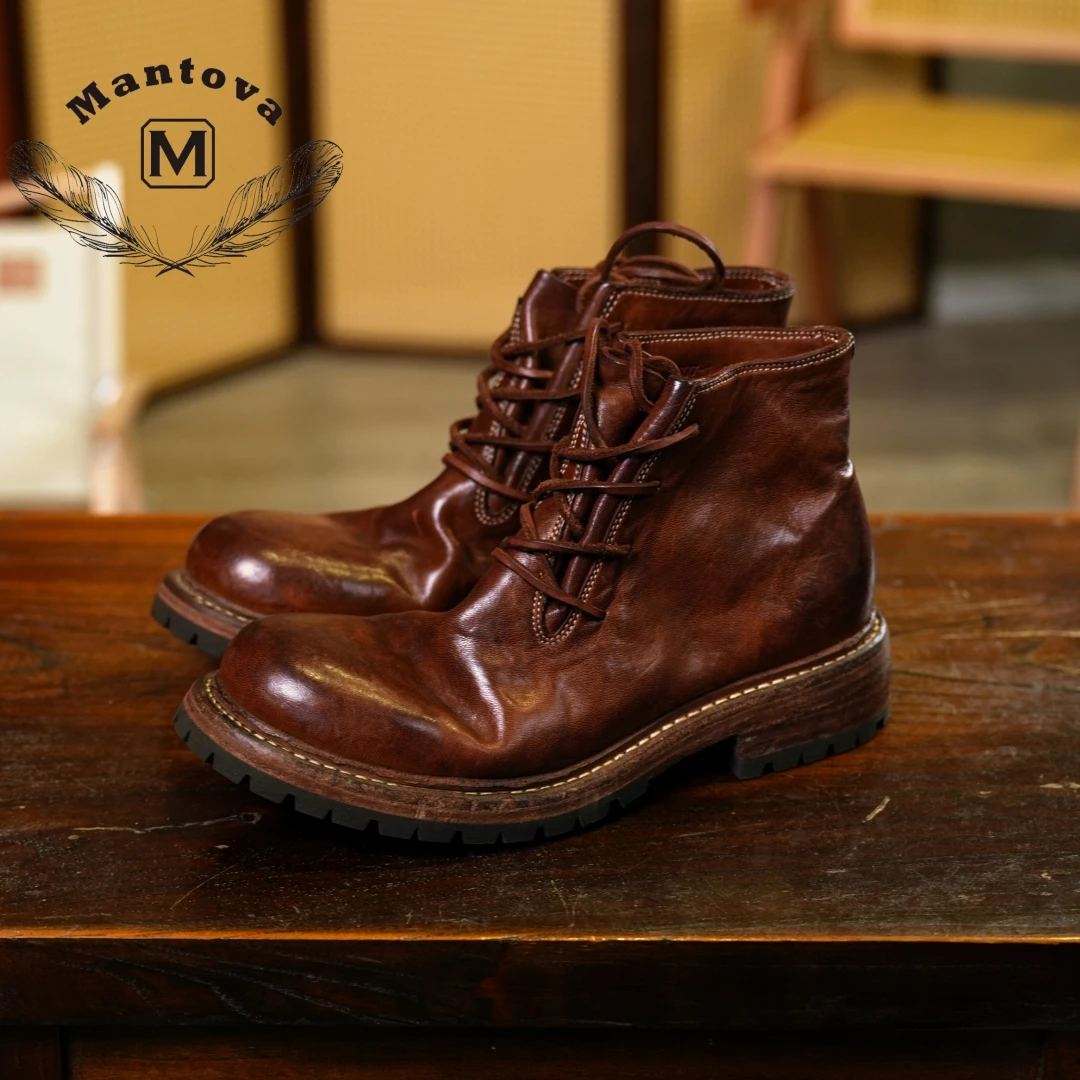 【Mantova尊享】英伦风百搭马皮女款沙漠靴英伦风靴子/反季清仓