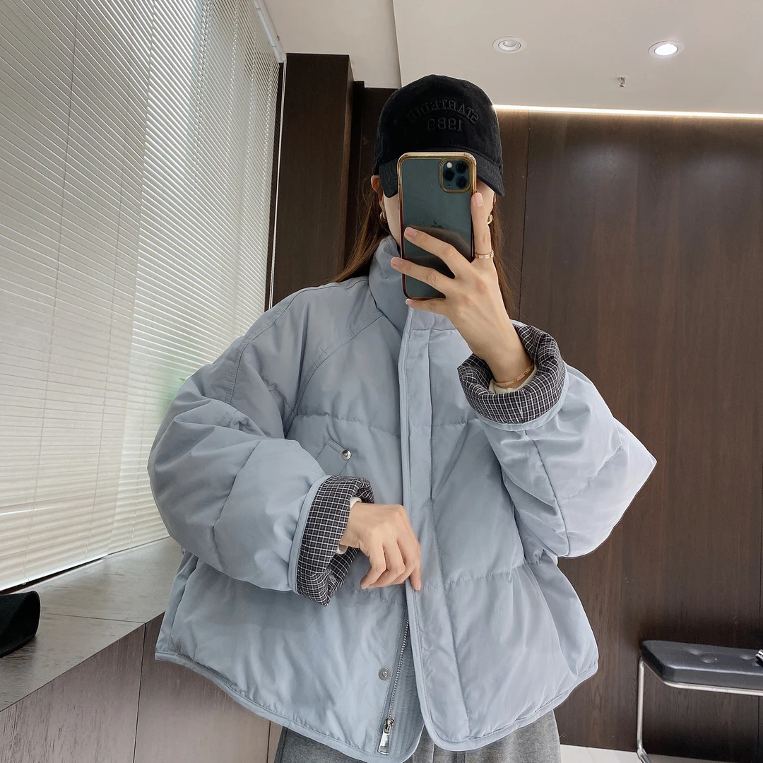 IMFLY金小金自制 羽绒服DYW8059冬装上新立领宽松白鸭绒短外套女