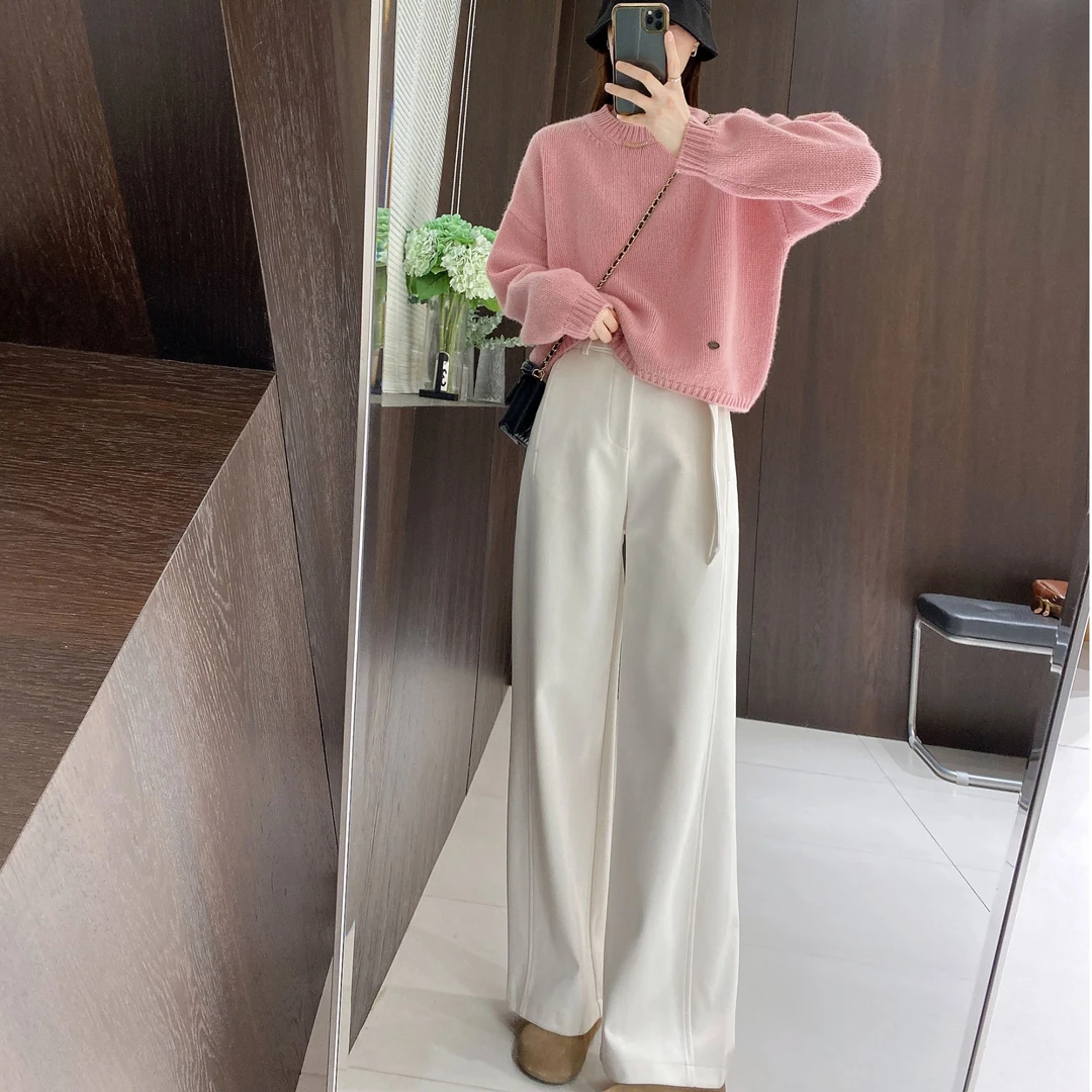 IMFLY金小金自制【招牌神裤】磨毛休闲裤DYK2275秋冬季毛呢阔腿裤女