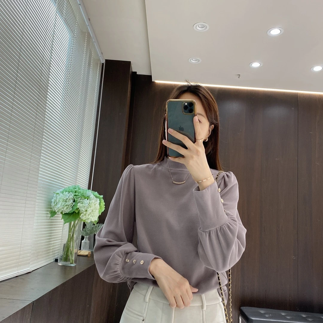 IMFLY金小金自制 磨毛打底衫DYW7875秋冬季加厚长袖内搭叠穿上衣