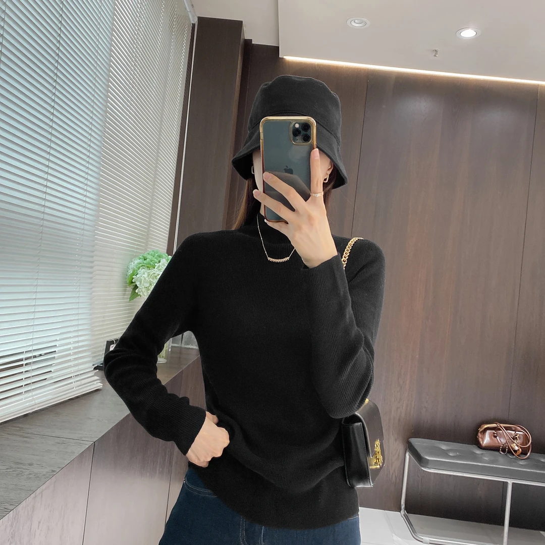 IMFLY金小金自制 绵羊毛衫DYW7652半高领打底衫女秋冬季叠穿内搭