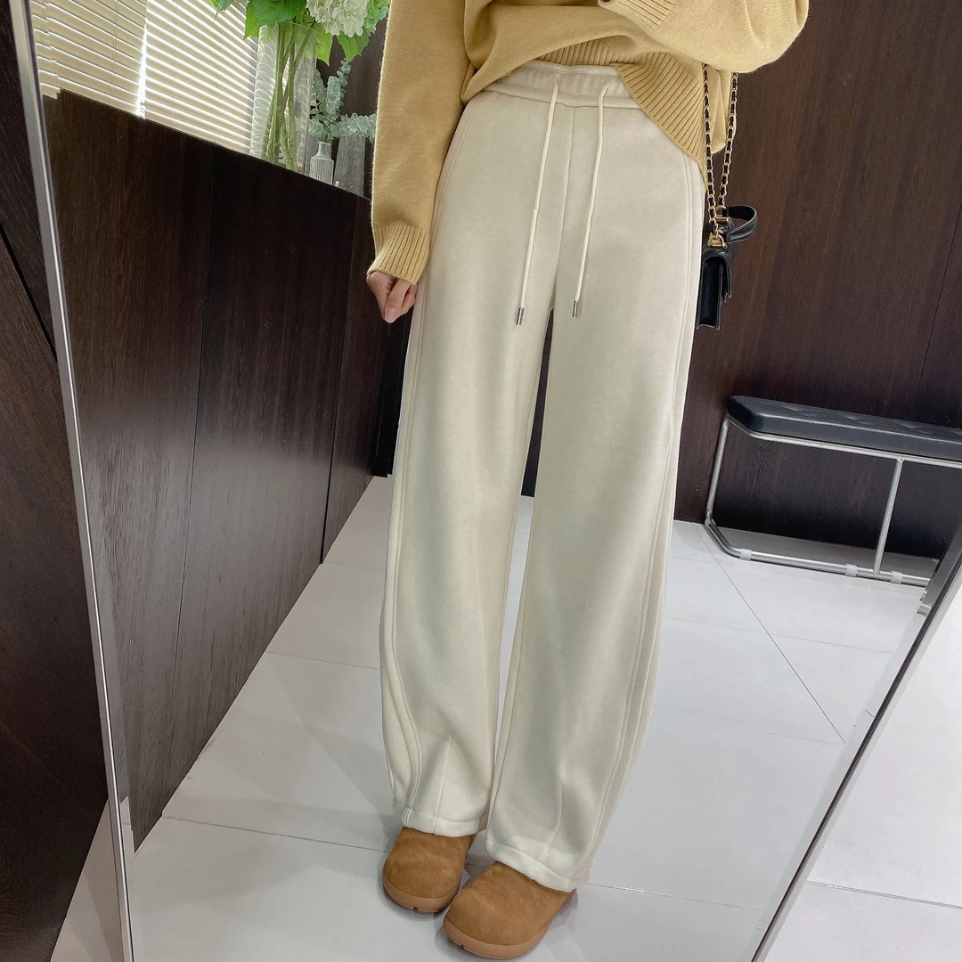 IMFLY金小金自制 加绒休闲裤DYK2366厚绒香蕉裤女冬季松紧腰长裤