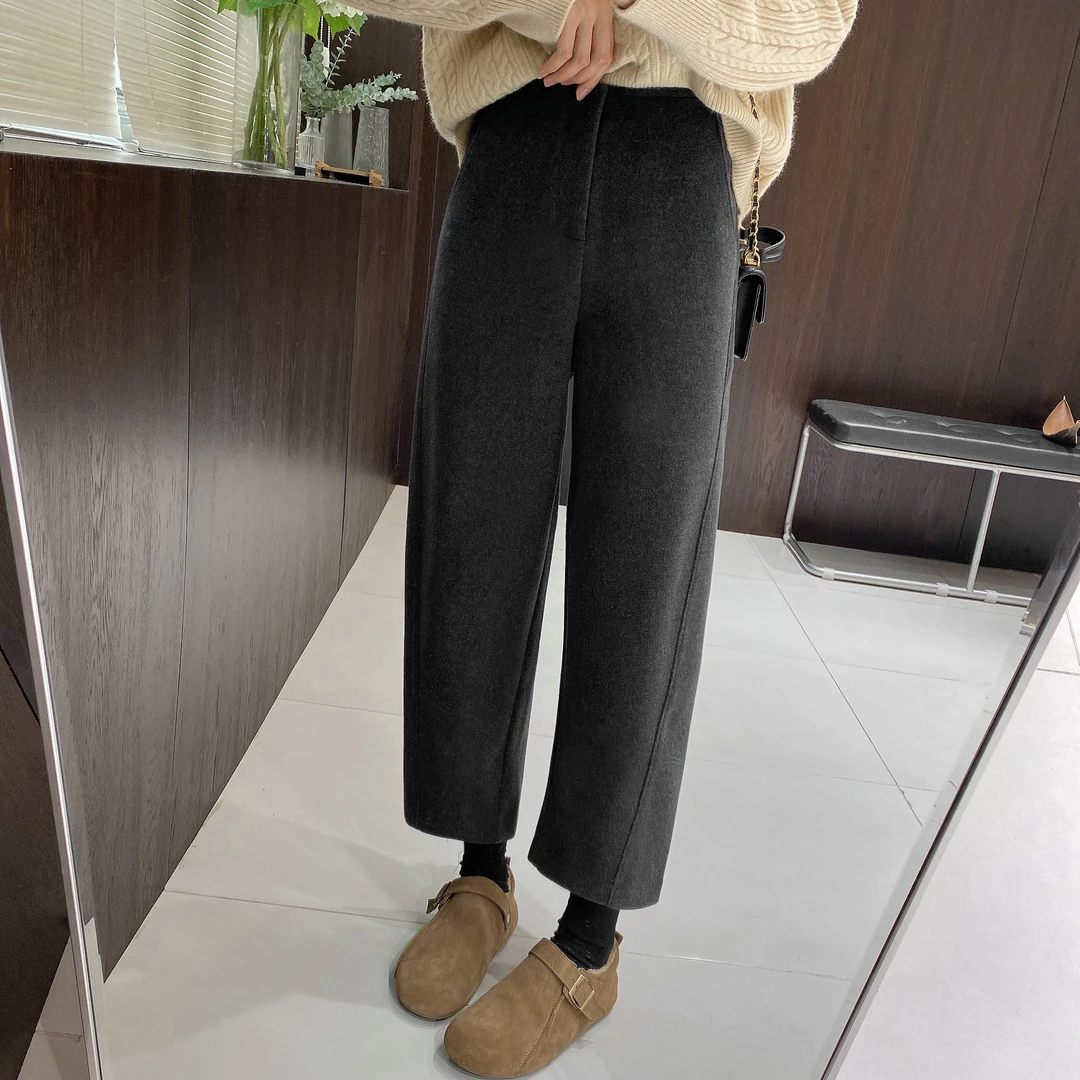 IMFLY金小金自制【招牌神裤】毛呢裤DYK2310秋冬季九分哈伦休闲裤女