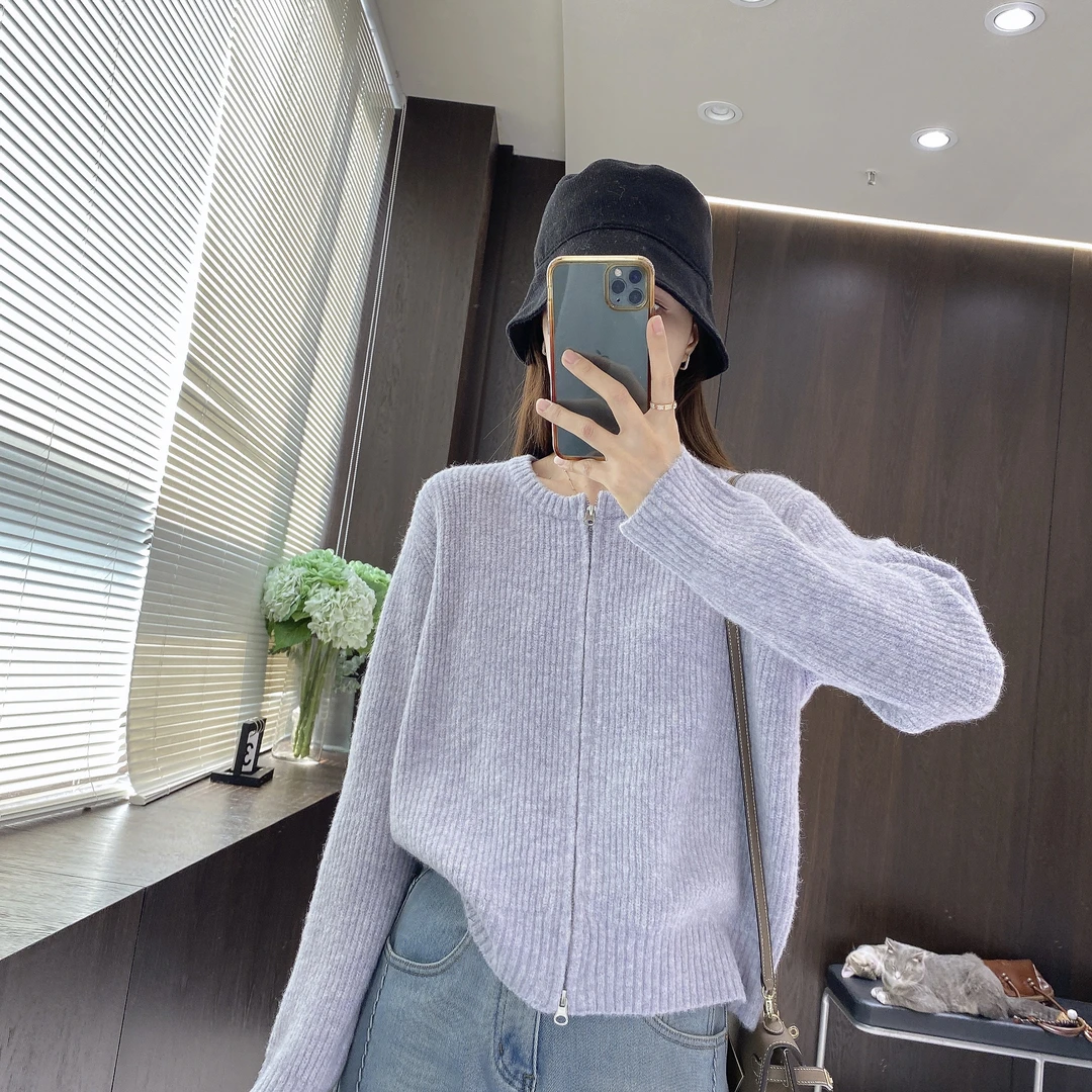 IMFLY金小金自制 针织开衫DYW7755拉链毛衣女秋冬季通勤休闲外套