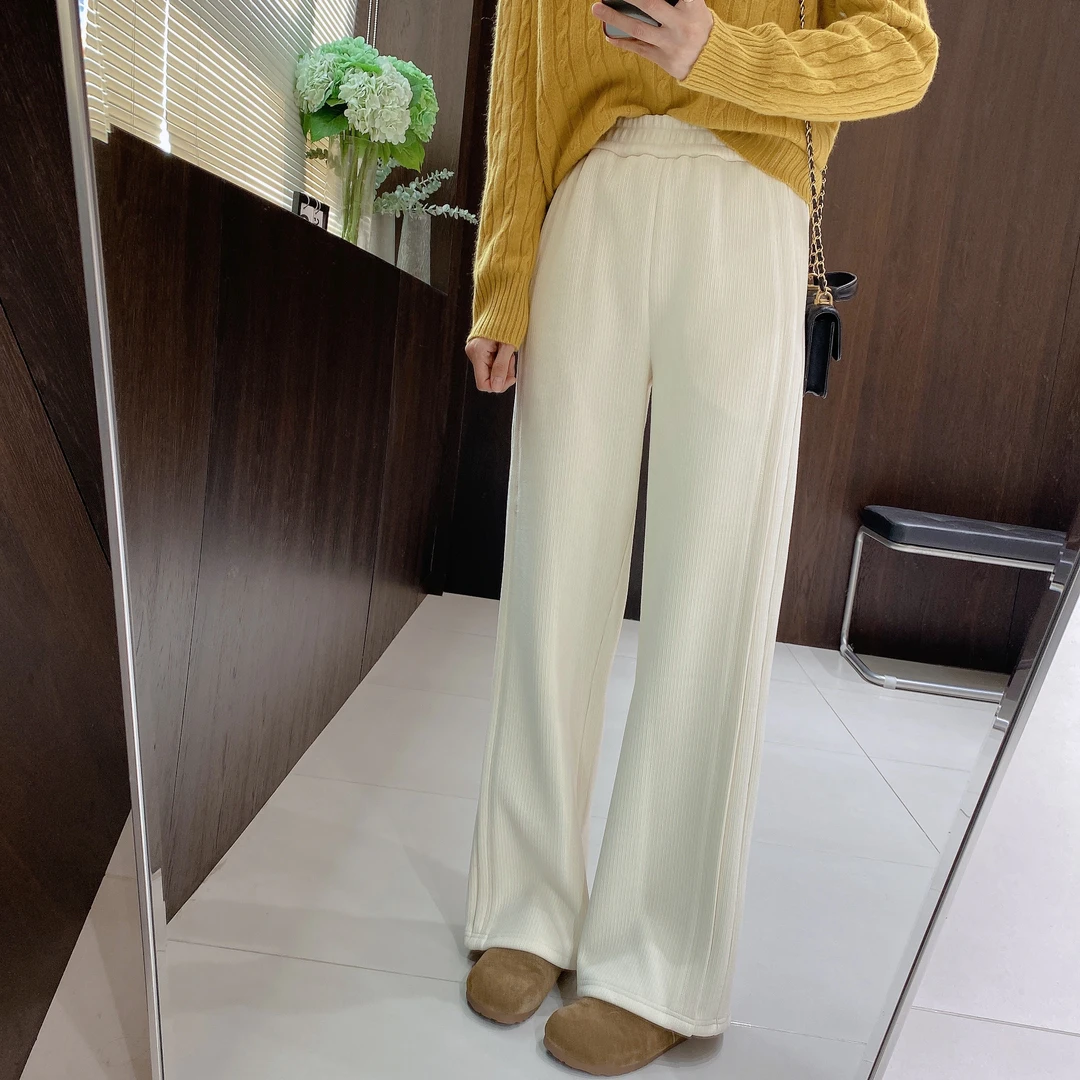 IMFLY金小金自制 加绒休闲裤DYK2277灯芯绒窄版直筒裤长裤女冬季