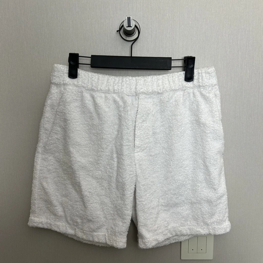 Prada/普拉达白色三角标毛巾短裤/S码/95新/公价6800