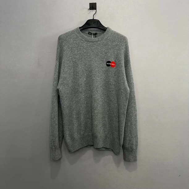 balenciaga/巴黎世家万事达字母羊绒毛衣/S码/99新/公价7900