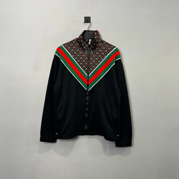 Gucci/古驰星星满印条纹拼接外套/XL码/98新/公价12700