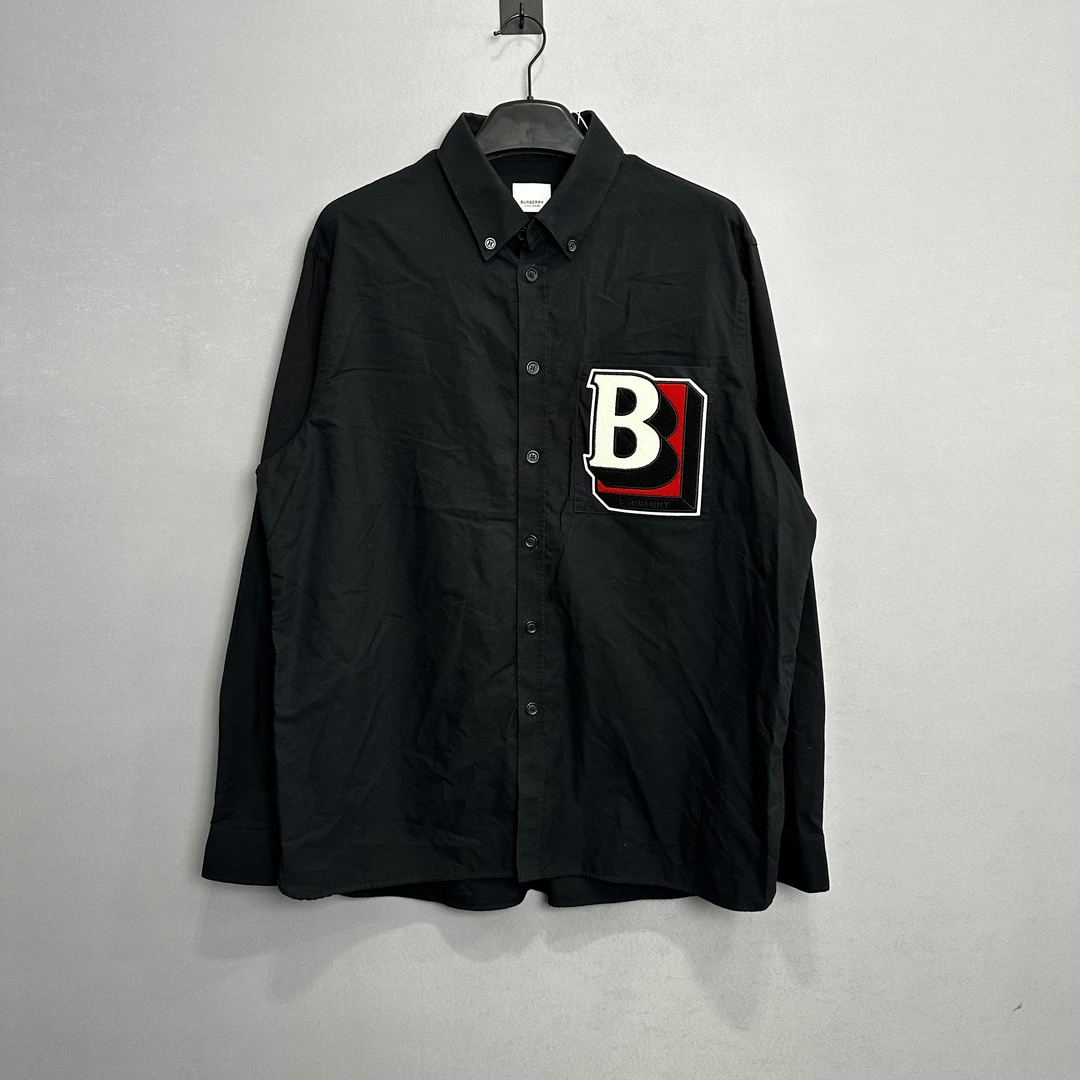 Burberry/博柏利新款几何徽标字母衬衫/XL码准新带备用扣公价5500