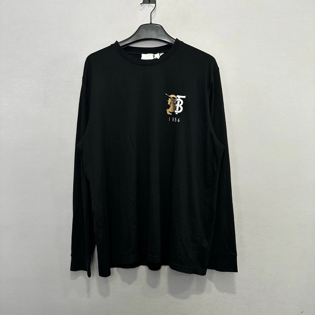 Burberry/博柏利黑色刺绣战马休闲长袖/XL码/98新/公价4700
