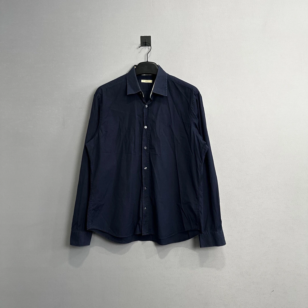 Burberry/博柏利纯色战马休闲时尚长袖衬衫/XL码/98新/公价4100