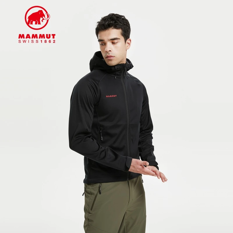 Mammut/猛犸象Clion男士防泼水透气连帽软壳上衣