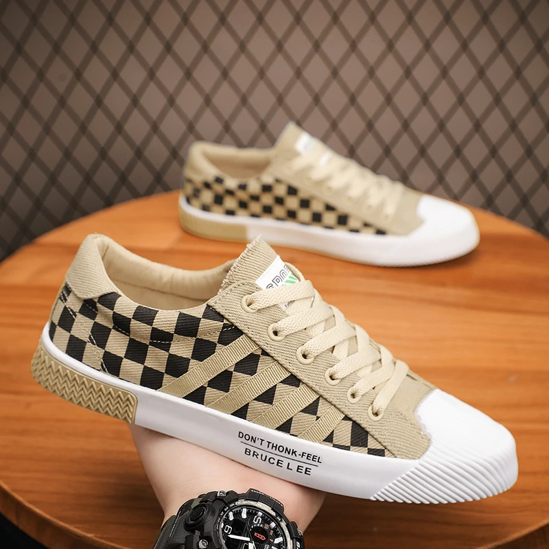 2023秋季透气板鞋男士休闲鞋韩版新款男鞋潮流百搭平底系带帆布鞋