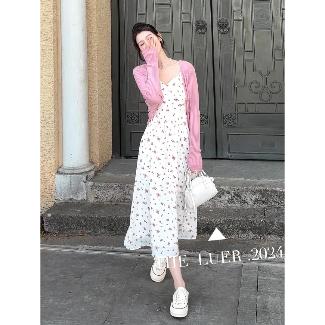 【LIUYI】桃花裙~春夏显瘦吊带连衣裙43164
