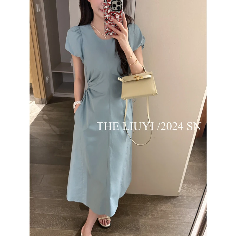 【LIUYI】露腰裙~夏季露腰显瘦抽绳连衣裙46041