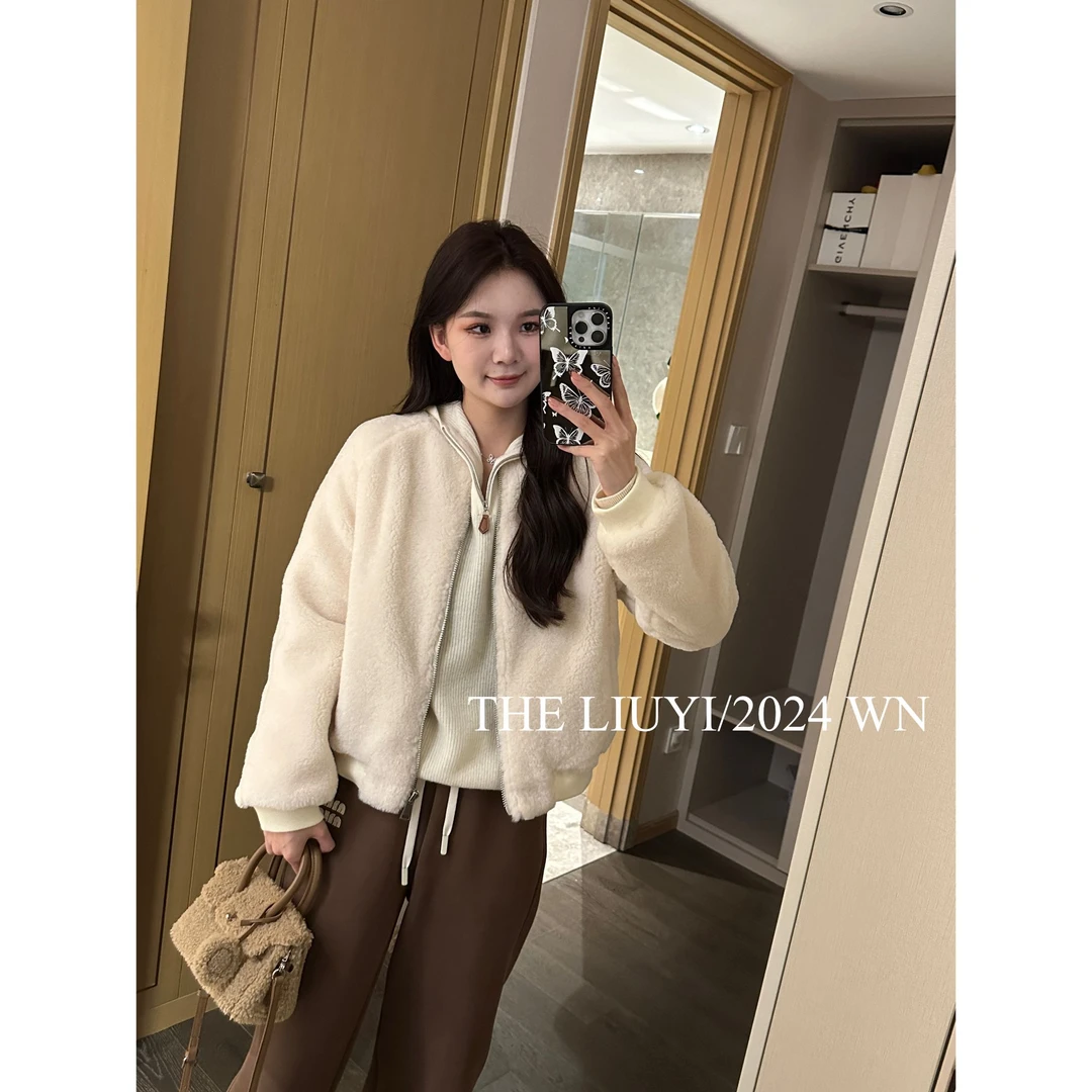 【LIUYI】雪宝～冬季毛绒棒球领外套410242