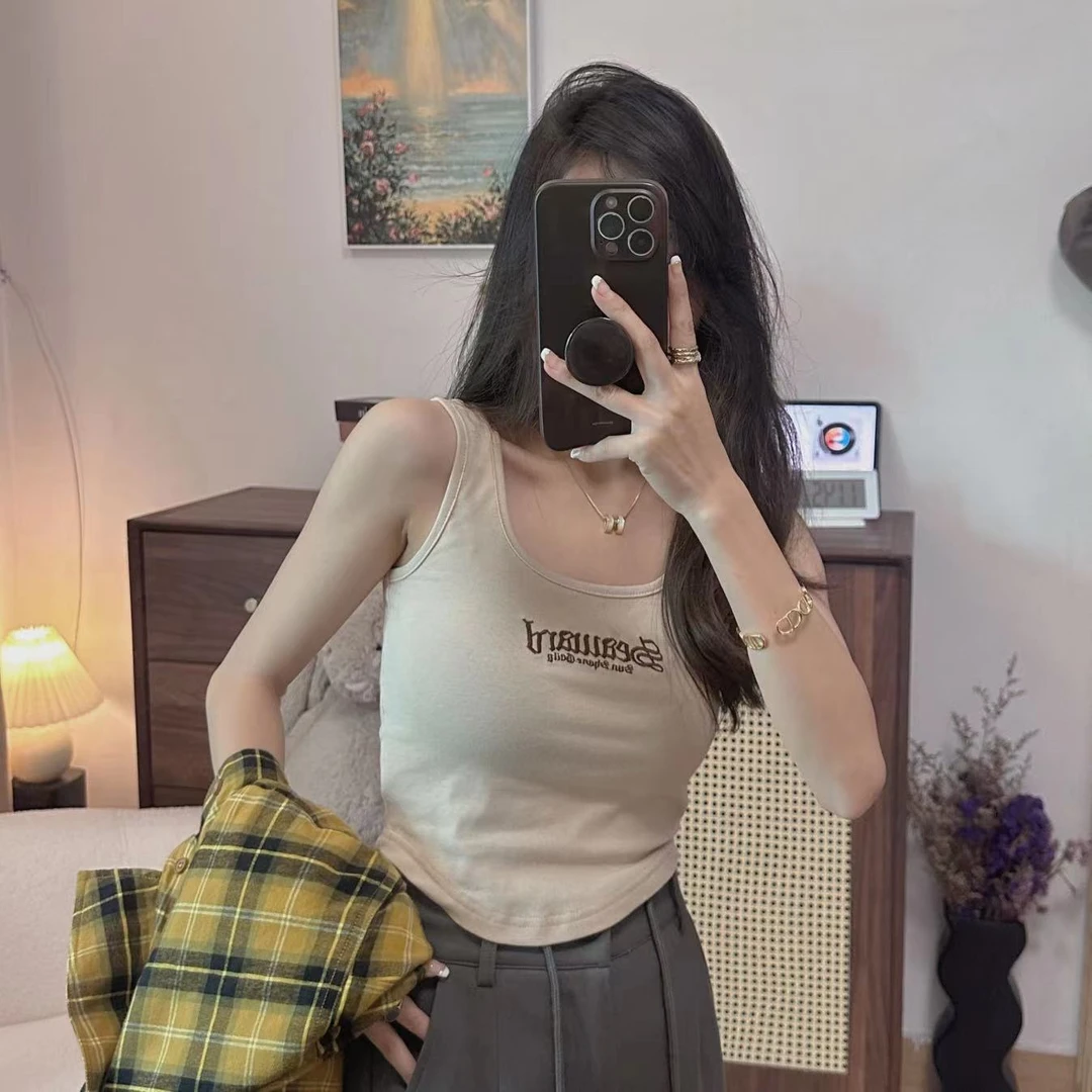 海狸定制【刺绣背心】短款时髦精一定要有的内搭小背心女百搭简约