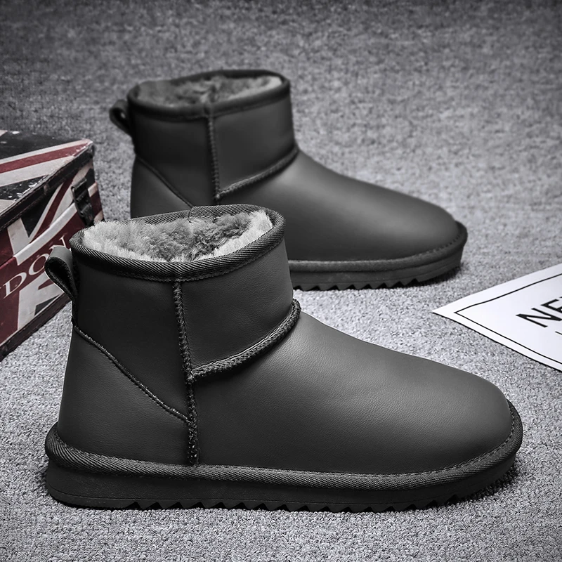真皮东北棉鞋男45冬季46保暖加绒加厚雪地靴大码47防水防滑面包鞋