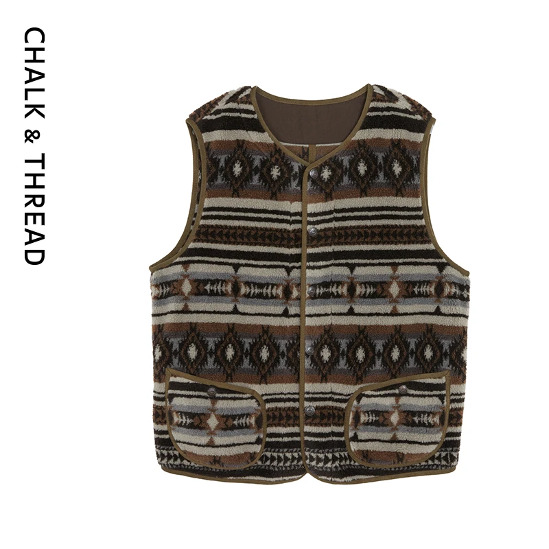 CHALK&THREAD花咖色复古毛绒马甲