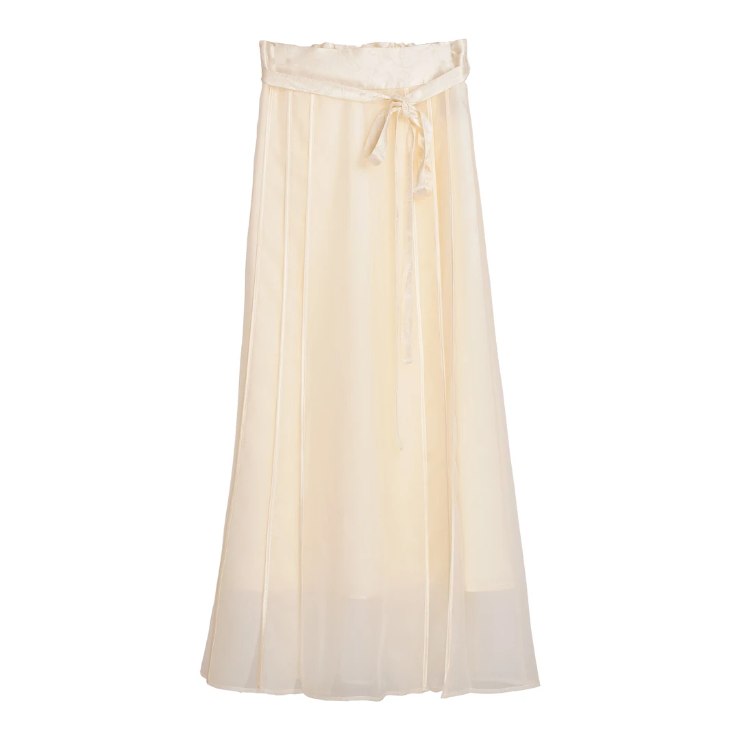 仫赐【仙女裙】新中式春夏季改良马面裙百搭松紧高腰半裙F9269