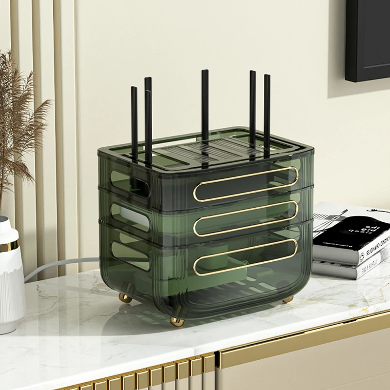 wifi路由器收纳盒客厅电视机顶盒置物架无线光机顶盒路由器收纳盒