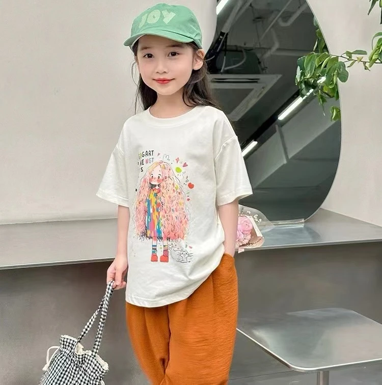 AODUOSEN/奥多森高端儿童重磅T桖宽松纯棉高克重短袖韩版亲子装潮